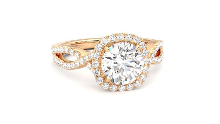 Taylor & Hart Infinity Round Engagement Ring 360 degree image 3