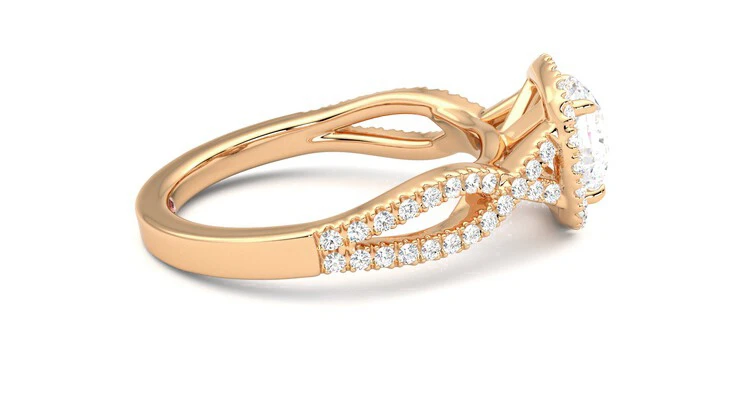 Monogram Infini Engagement Ring, Pink Gold And Diamond