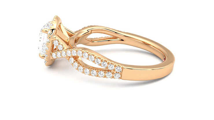 Women's Vintage Filigree Engagement Ring/ White Gold Diamond Halo Ring