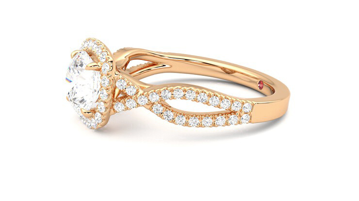 Round Engagement Ring- Rose Gold | Round engagement rings rose gold, Beautiful  rose gold engagement rings, Unique engagement rings rose gold