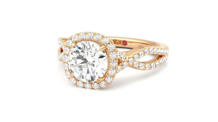 Monogram Infini Engagement Ring, Pink Gold And Diamonds