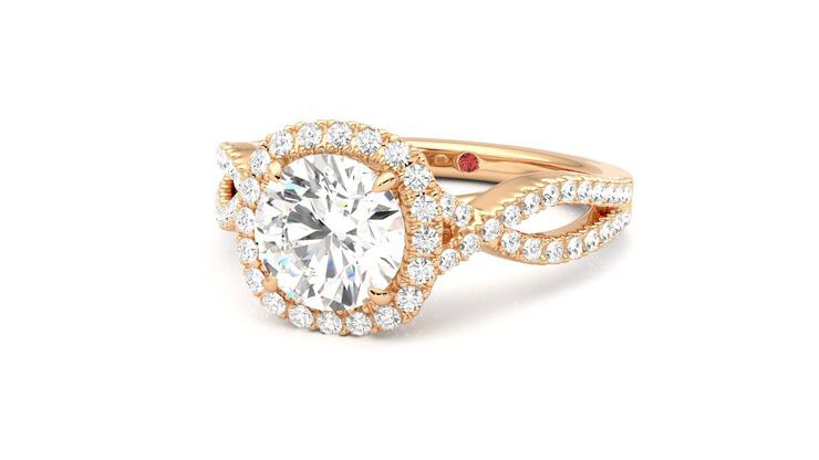Taylor & Hart Infinity Round Engagement Ring 360 degree image 26