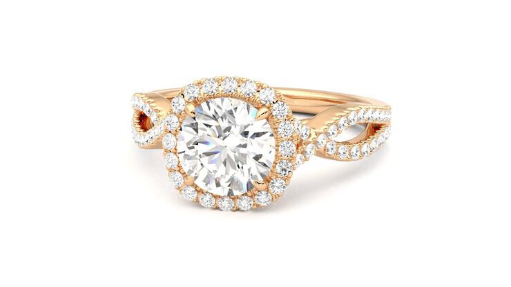 Taylor & Hart Infinity Round Engagement Ring 360 degree image 27