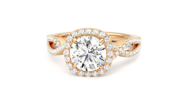 Taylor & Hart Infinity Round Engagement Ring 360 degree image 28