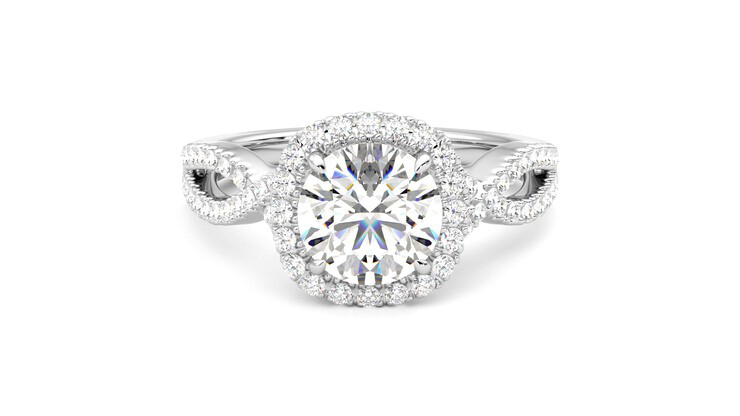 Taylor & Hart Infinity Round Engagement Ring 360 detail 01