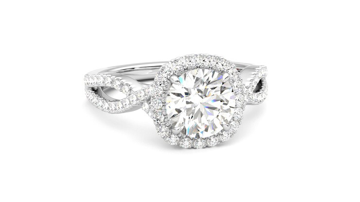 Nueva | Platinum pavé diamond wedding ring | Taylor & Hart