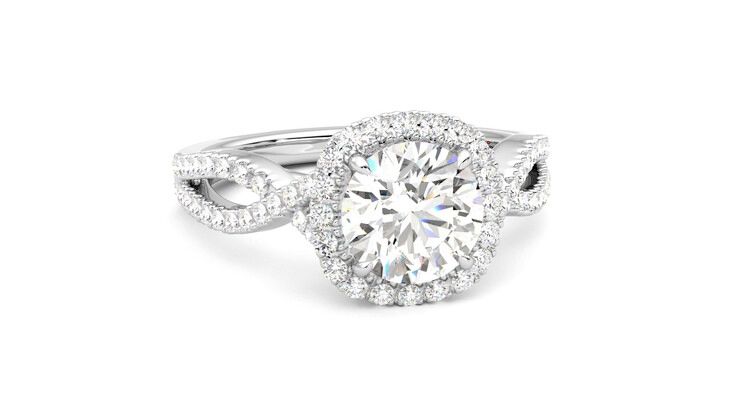 Taylor & Hart Infinity Round Engagement Ring 360 degree image 3
