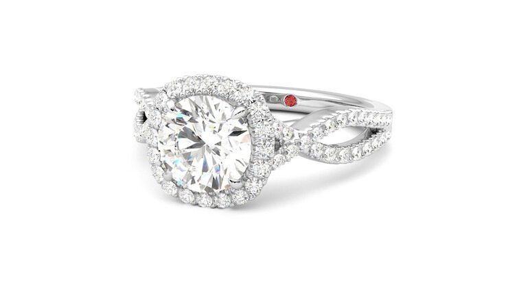 Taylor & Hart Infinity Round Engagement Ring 360 degree image 26