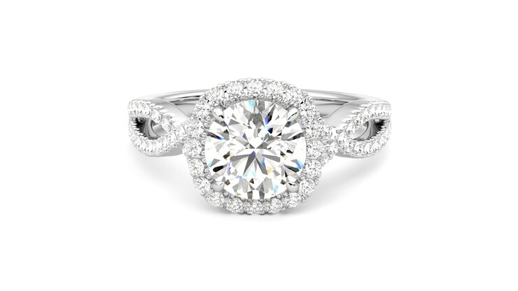 Taylor & Hart Infinity Round Engagement Ring 360 degree image 29