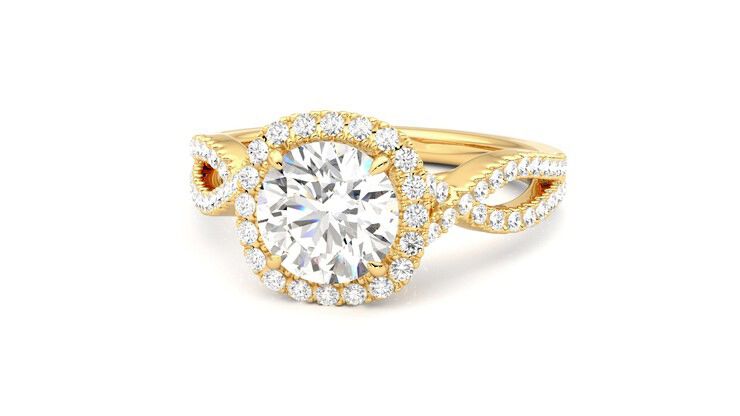 Taylor & Hart Infinity Round Engagement Ring 360 degree image 27
