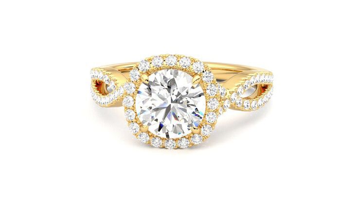 Taylor & Hart Infinity Round Engagement Ring 360 degree image 28