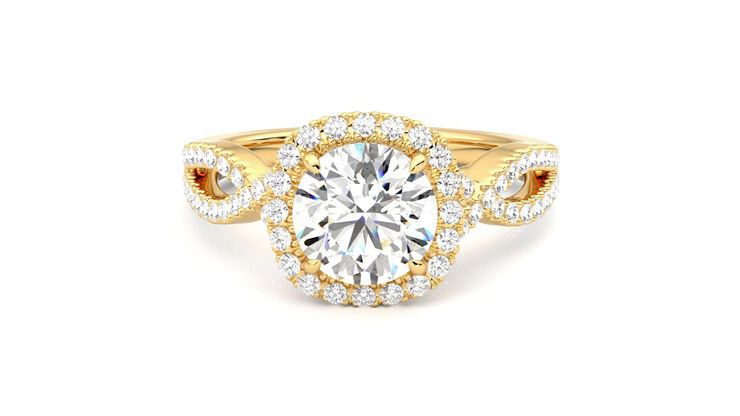 Taylor & Hart Infinity Round Engagement Ring 360 degree image 29