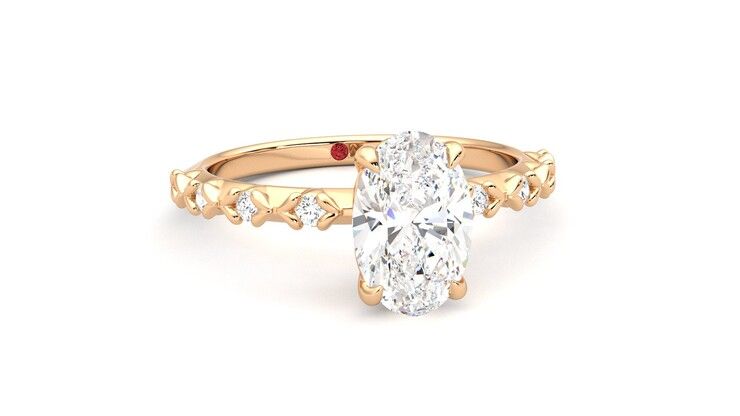Taylor & Hart Izarra Oval Engagement Ring 360 degree image 3