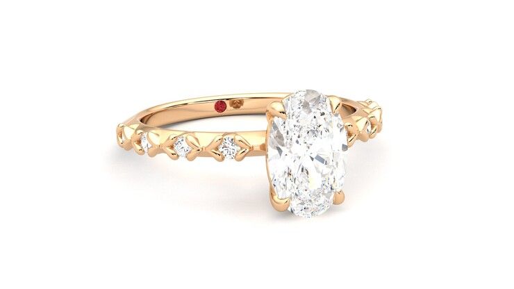 Taylor & Hart Izarra Oval Engagement Ring 360 degree image 4
