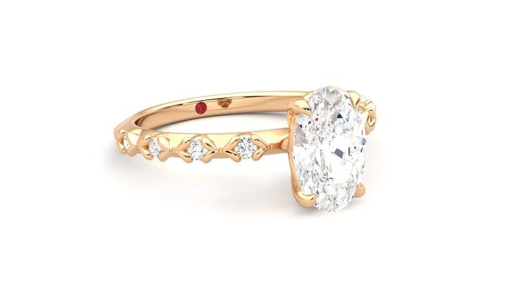 Taylor & Hart Izarra Oval Engagement Ring 360 degree image 5