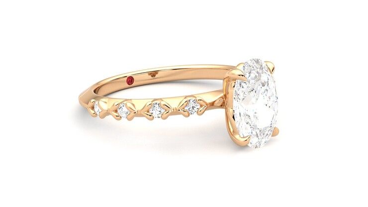 Taylor & Hart Izarra Oval Engagement Ring 360 degree image 6