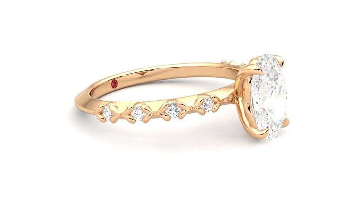 Taylor & Hart Izarra Oval Engagement Ring 360 degree image 7
