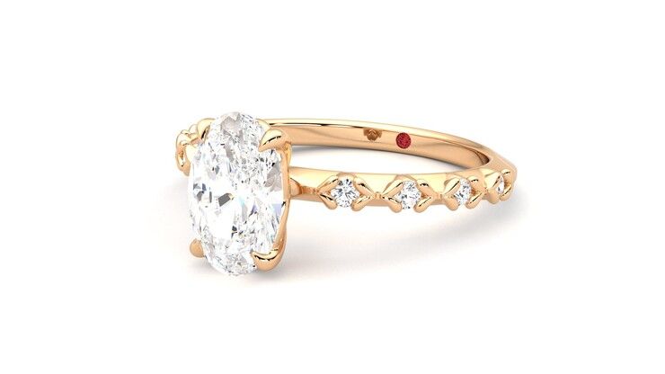 Taylor & Hart Izarra Oval Engagement Ring 360 degree image 25