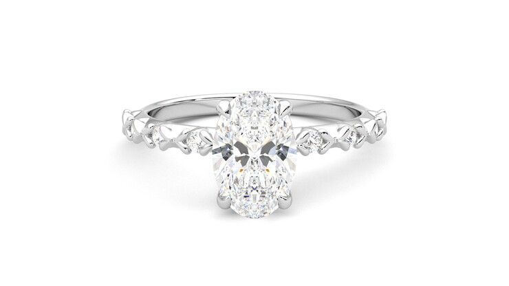 Taylor & Hart Izarra Oval Engagement Ring 360 degree image 0