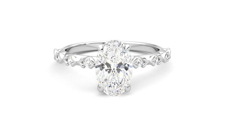 Taylor & Hart Izarra Oval Engagement Ring 360 degree image 1
