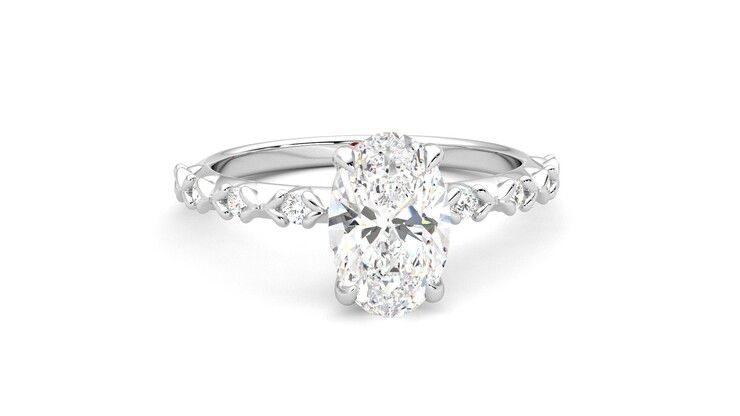 Taylor & Hart Izarra Oval Engagement Ring 360 degree image 2