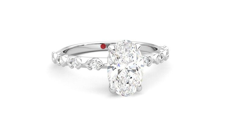 Taylor & Hart Izarra Oval Engagement Ring 360 degree image 3