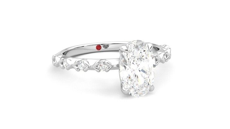 Taylor & Hart Izarra Oval Engagement Ring 360 degree image 4