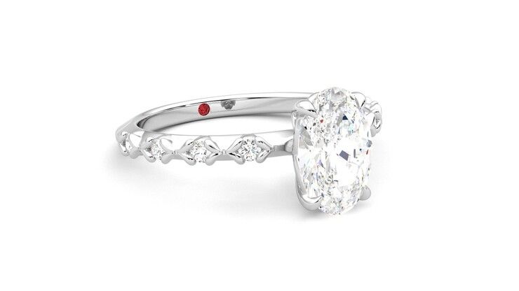 Taylor & Hart Izarra Oval Engagement Ring 360 degree image 5