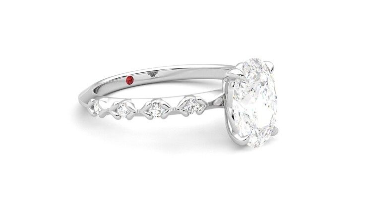 Taylor & Hart Izarra Oval Engagement Ring 360 degree image 6