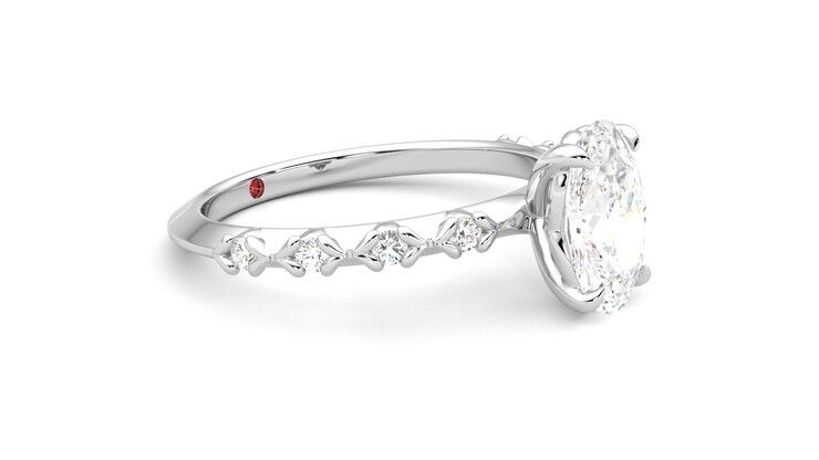 Taylor & Hart Izarra Oval Engagement Ring 360 degree image 7
