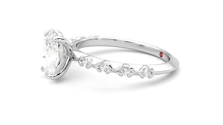 Taylor & Hart Izarra Oval Engagement Ring 360 degree image 22