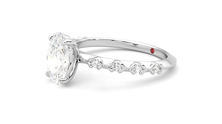 Taylor & Hart Izarra Oval Engagement Ring 360 degree image 23