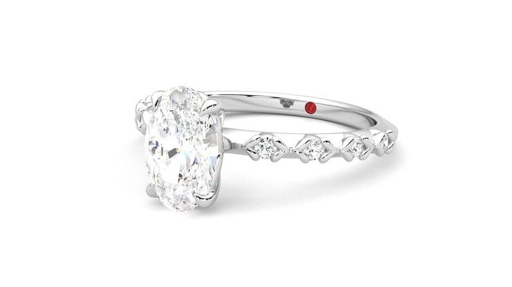 Taylor & Hart Izarra Oval Engagement Ring 360 degree image 25