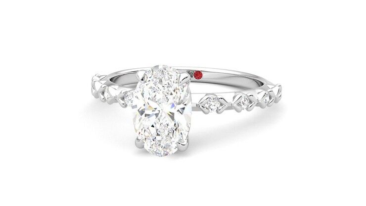 Taylor & Hart Izarra Oval Engagement Ring 360 degree image 27
