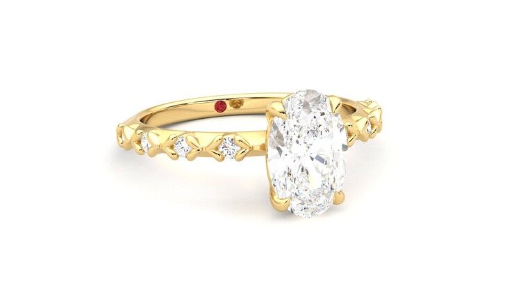 Taylor & Hart Izarra Oval Engagement Ring 360 degree image 4