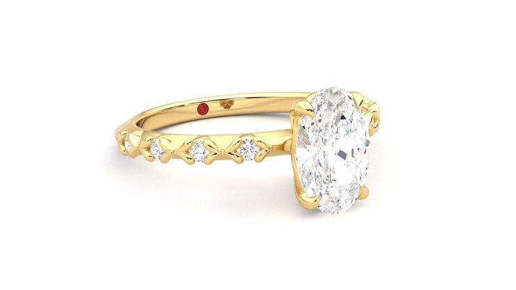 Taylor & Hart Izarra Oval Engagement Ring 360 degree image 5