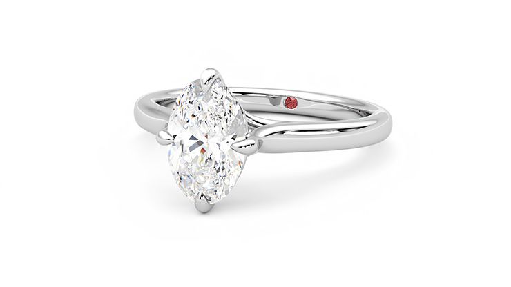 Taylor & Hart Joy Oval Engagement Ring 360 degree image 25