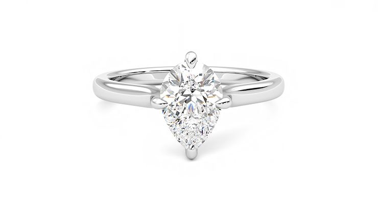 Taylor & Hart Joy Pear Engagement Ring 360 degree image 1