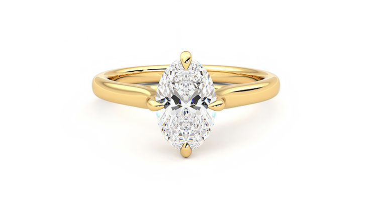 14K Gold Oval Diamond Cluster Engagement Ring – David's House of Diamonds