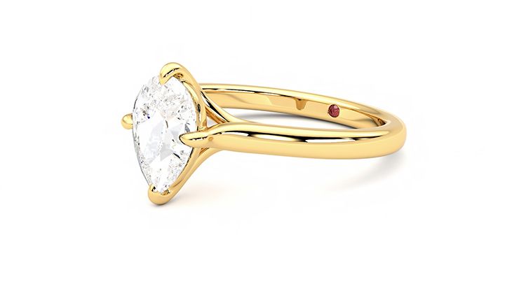 Taylor & Hart Joy Pear Engagement Ring 360 degree image 24