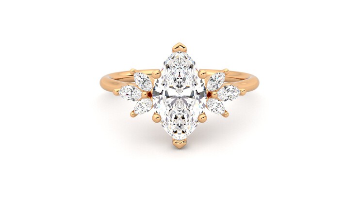 Taylor & Hart Lantana Marquise Engagement Ring 360 degree image 0