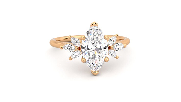 Taylor & Hart Lantana Marquise Engagement Ring 360 degree image 2