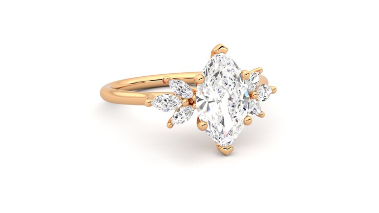 Taylor & Hart Lantana Marquise Engagement Ring 360 degree image 4