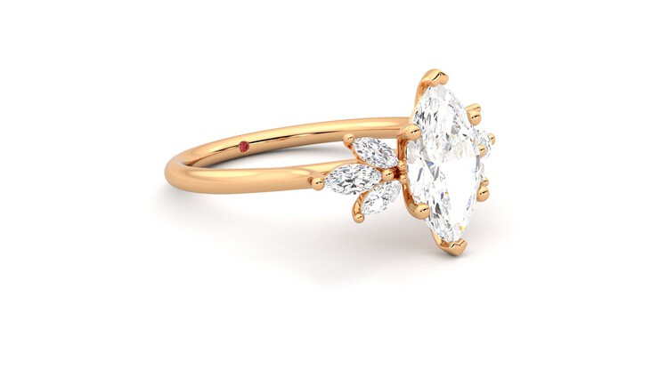 Taylor & Hart Lantana Marquise Engagement Ring 360 degree image 6