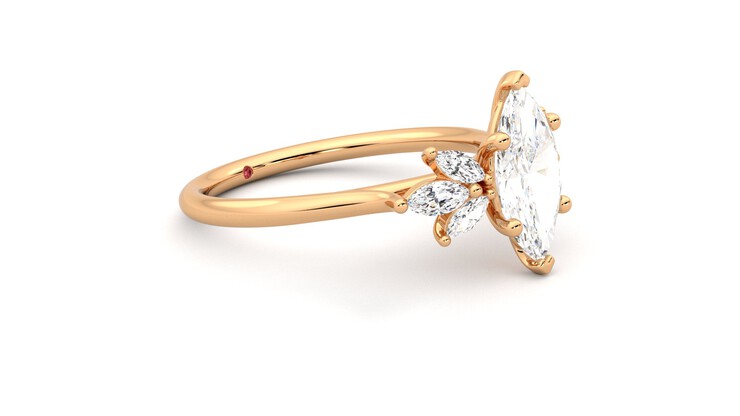 Taylor & Hart Lantana Marquise Engagement Ring 360 degree image 7