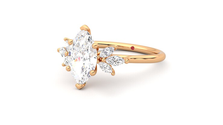 Taylor & Hart Lantana Marquise Engagement Ring 360 degree image 25