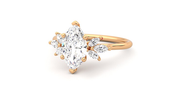 Taylor & Hart Lantana Marquise Engagement Ring 360 degree image 26