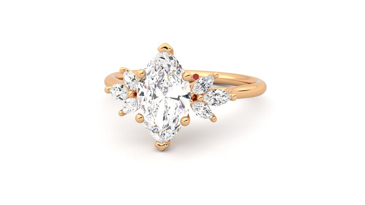 Taylor & Hart Lantana Marquise Engagement Ring 360 degree image 27