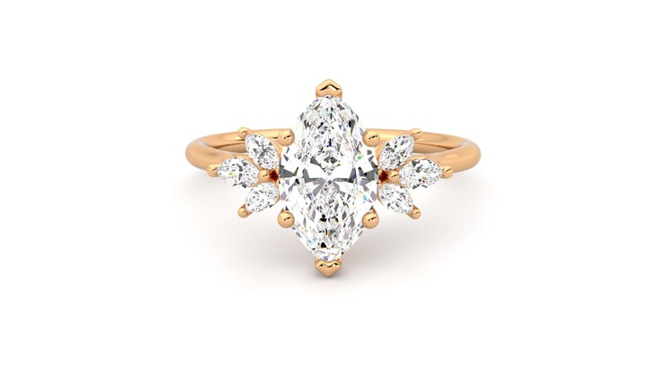 Taylor & Hart Lantana Marquise Engagement Ring 360 degree image 29