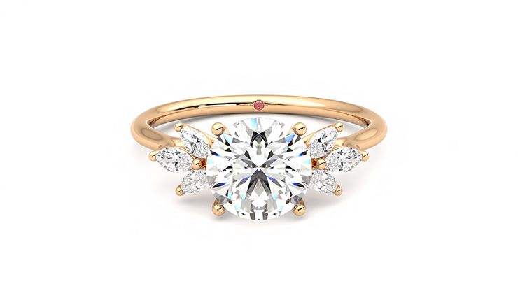Taylor & Hart Lantana Round Engagement Ring 360 degree image 0